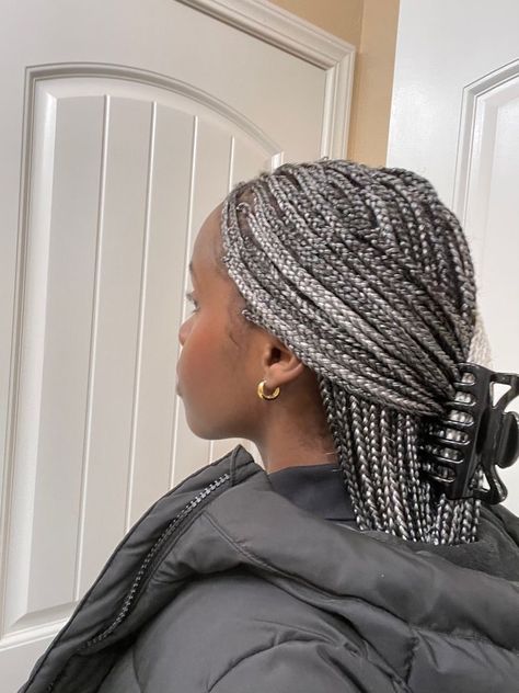 Box Dreads, Grey Braids, Grey Hair Braids, Braiding Hair Colors, Braided Hairstyles For Black Women Cornrows, Y2k Hairstyles, Cute Box Braids Hairstyles, Pretty Braided Hairstyles, Braids With Curls