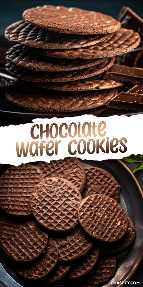 Chocolate Wafer Cookies [30 Minutes] - Chasety Chocolate Wafer Recipe, How To Make Wafer Cookies, Chocolate Wafers With Cream, Cookie Cafe Shop, Homemade Wafer Cookies, Chocolate Waffle Cookies, Homemade Wafers, Wafer Sheets Recipe, Wafer Cookies Recipe