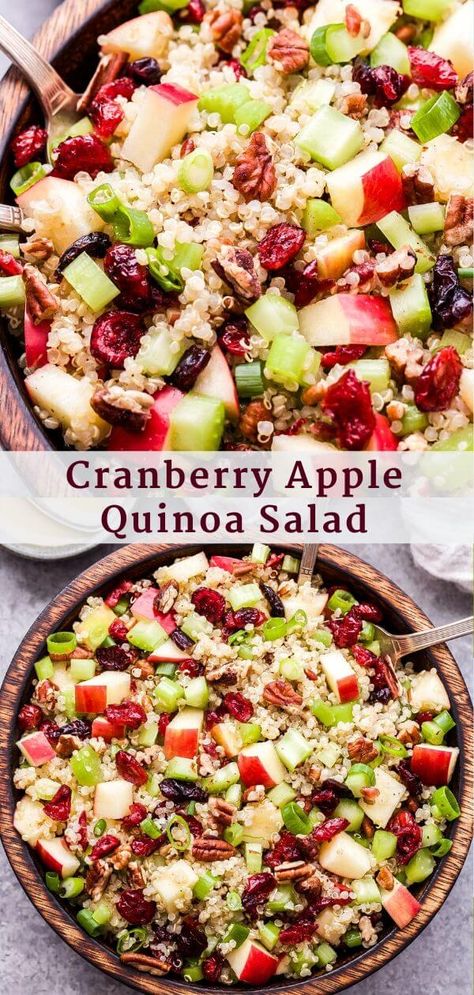 Apple Quinoa Salad, Apple Quinoa, Salad Macaroni, Salad Quinoa, Salads Pasta, Quinoa Salat, Cranberry Apple, Salad Pasta, Makanan Diet