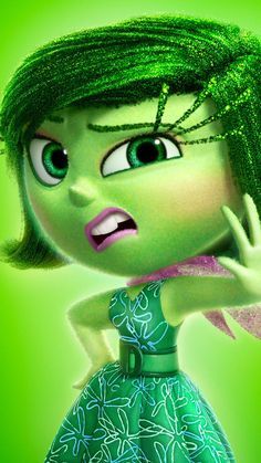 A Cartoon, Inside Out, Disney, Green