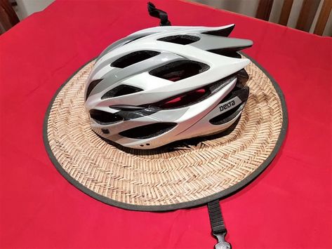 How to Make My Cycling Hat - Bike Helmet Hat DIY Instructions Bike Accessories Diy, Cycling Hat, Quad Roller Skates, Hat Diy, Bike Bell, Bicycle Helmets, Helmet Hat, Cycling Touring, Bicycle Women