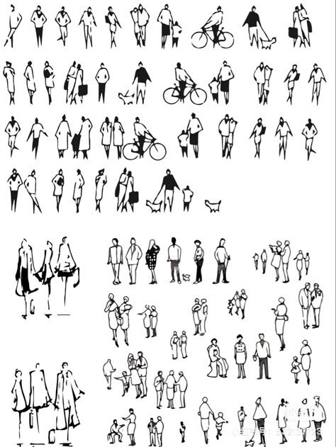 People Entourage Architecture, Architecture Scale Figures, Human Entourage Architecture, Architecture Human Figures, Architectural Human Figures, Human Figure Architecture, Entourage Architecture, Small People Drawing, Architecture People Figures