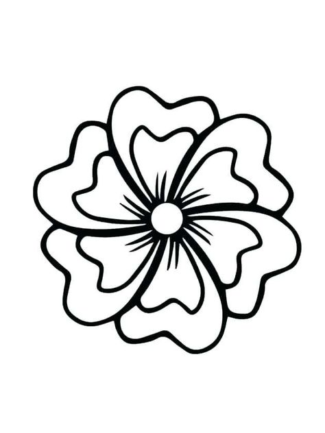 Hawaiian Flower Drawing, Hibiscus Flower Drawing, Simple Flower Drawing, Printable Flower Coloring Pages, Easy Flower Drawings, Beautiful Flower Drawings, Abstract Coloring Pages, Flower Outline, Book Flowers