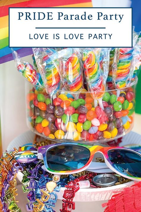 Rainbow Themed Bachelorette Party, Pride Week Ideas, Pride Event Ideas, Pride Themed Party, Pride Pool Party, Pride Drinks, Pride Party Ideas, Pride Party Decorations, Break Room Decor