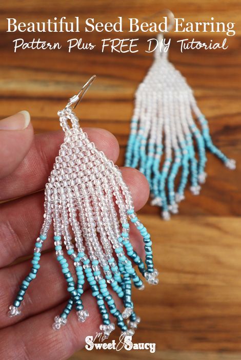 Beautiful Seed Bead Earring Pattern Plus Free DIY Tutorial - My Sweet and Saucy Seed Bead Jewelry Patterns Earrings, How To Make Seed Bead Earrings Tutorial, Diy Seed Bead Jewelry Tutorials, Seed Bead Earrings Tutorial Free Pattern, Beadwork Patterns Free Seed Bead Tutorials, Seed Bead Patterns Free Earrings, Seed Bead Earrings Diy, Seed Bead Earrings Tutorial, Seed Bead Jewelry Tutorials