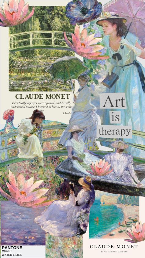 Art Is Therapy, معرض فني, Moodboard Collage, Monet Art, Arte Van Gogh, Monet Paintings, Famous Artwork, Aesthetic Moodboard, Wow Art