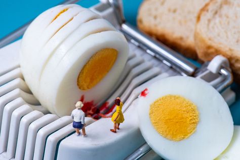 Tiny Worlds From Everyday Objects And Mini Figurines By Peter Csakvari Surreal Environment, Mini Objects, Funny Eggs, Tiny Worlds, Tiny Stuff, Miniature Photography, Italian Pastry, Food Instagram, It's A Small World