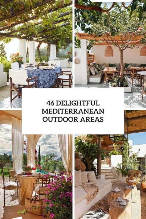 delightful mediterranean outdoor areas cover Mediterranean Outdoor Patio Terraces, Tuscan Backyard Ideas Patio, Tuscan Pergola Outdoor Spaces, Mediterranean Outdoor Dining Area, Mediterranean Patio Furniture, Mediterranean Outdoor Seating Area, Mediterranean Garden Room, Mediterranean Veranda Ideas, Tuscany Outdoor Living Backyards