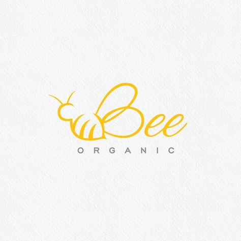 Check out this Logo design from the 99designs community. Logo Bee, Honey Logo, Bee Logo, Honey Packaging, Organic Logo, Logos Ideas, Bee Happy, The Bee, Typography Logo