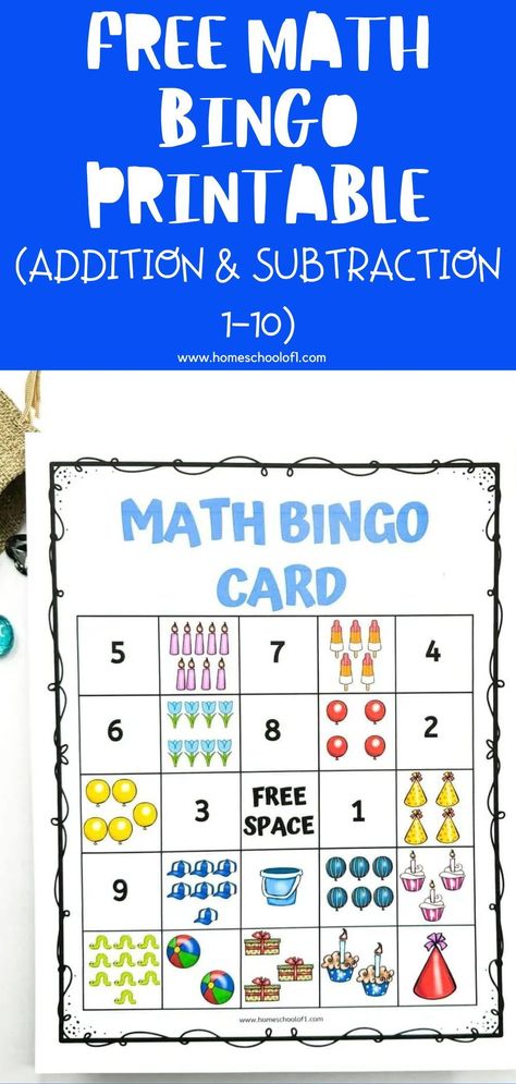 Free Math Bingo Printable (Addition & Subtraction 1-10) Bingo Printable Free, Custom Bingo Cards, Math Bingo, Free Printable Bingo Cards, Bingo Card Template, Free Bingo Cards, Bingo Template, Bingo Card, Bingo Printable