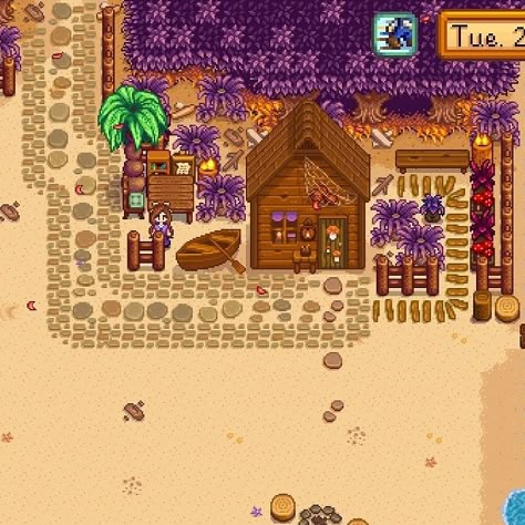 Stardew Valley Town Design, Stardew Valley Town Layout, Stardew Valley Village Decoration, Stardew Valley Beach Farm Design, Stardew Valley Quarry Layout, Stardew Valley Town Decor, Stardew Valley Town, Stardew Valley Decoration Ideas, Stardew Layout