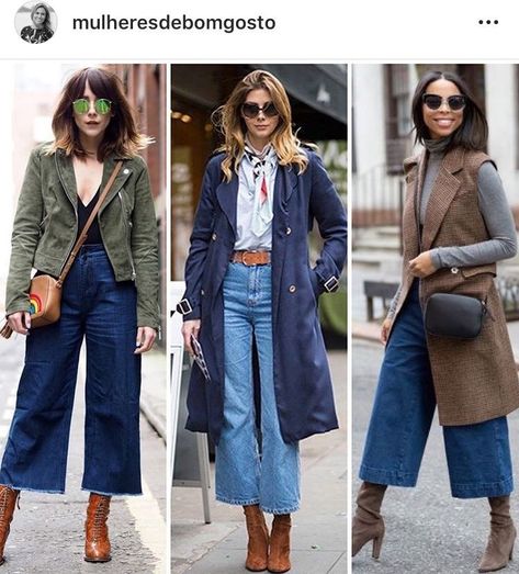 a424ed4bd3a7d6aea720b86d4a360f75 Vestiti In Jeans, Cropped Jeans Outfit, Wide Leg Jeans Outfit, Look Legging, Gorgeous Outfits, Outfit Jeans, Looks Street Style, Looks Chic, 가을 패션