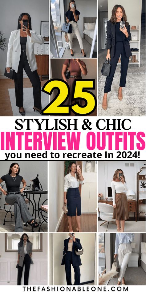 25 Stuning Interview Outfits For A Classy Look! - THE FASHIONABLE ONE Business Chic Outfits Professional Women Classy, Stylish Interview Outfit Women, Fall Interview Outfits Women, Fall Interview Outfit Business, Chic Work Outfits Women Classy Business Casual Office, Stylish Interview Outfit, Interview Outfit Fall, Interview Outfit Women Professional, Fashionable Interview Outfit