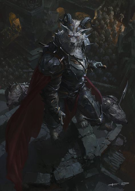 King of Lycan, KD Stanton on ArtStation at https://www.artstation.com/artwork/Rnz5E Werewolf Art, Heroic Fantasy, Rpg Dice, 다크 판타지, Fantasy Races, Fantasy Monster, Arte Fantasy, Fantasy Warrior, 판타지 아트