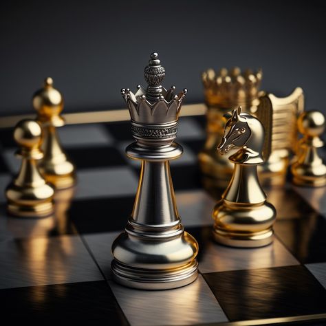 Gold and silver chess on chess board gam... | Premium Photo #Freepik #photo #chess #chess-game #chessboard #chess-queen Diy Lipstick, Chess Icon, Queen Chess, Chess Figures, Chess Board Game, Chess Queen, Targaryen Art, Logo Facebook, First Youtube Video Ideas