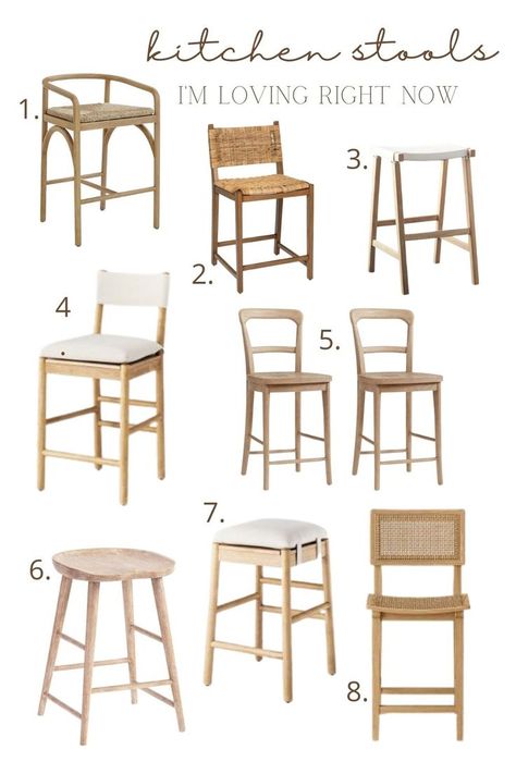 Transitional Counter Stools, Modern Bedroom Wardrobe Ideas, Modern Bar Stools Kitchen, Pottery Barn Kitchen, Modern Bedroom Wardrobe, Organic Modern Kitchen, Kitchen Decoration Ideas, Bedroom Wardrobe Ideas, Rattan Counter Stools