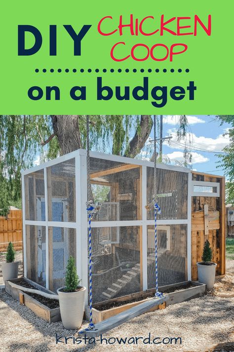 Chicken Coop On A Budget, Backyard Chicken Coop Diy, Chicken Coop Designs Diy, Cheap Chicken Coops, Chicken Coop Pallets, Chicken Coop Garden, Cute Chicken Coops, Small Chicken Coops, Easy Chicken Coop