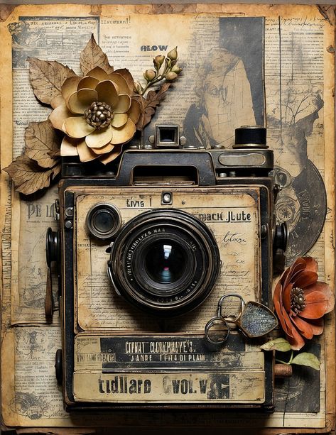 Vintage Camera Collage - IdoThisForAttention's Ko-fi Shop - Ko-fi ❤️ Where creators get support from fans through donations, memberships, shop sales and more! The original 'Buy Me a Coffee' Page. Camera Collage, Journal Accessories, Camera Pics, Vintage Colour Palette, Clock Tattoo Design, Camera Art, Art Journal Cover, Camera Obscura, Old Camera