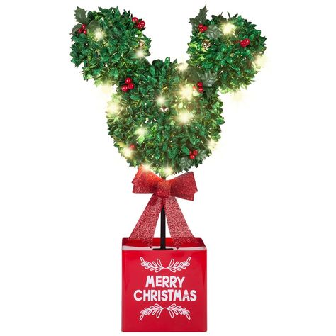 Mouse Door, Tree Christmas Decoration, Disney Christmas Decorations, Topiary Tree, Christmas Sentiments, Topiary Trees, Door Decoration, Disney Christmas, Tree Christmas