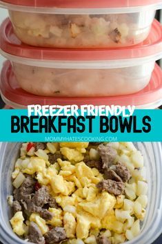 Frozen Breakfast Ideas, Homemade Frozen Breakfast, Make Ahead Breakfast Bowls, Freezer Friendly Breakfast, Freezer Breakfast Meals, Freezer Friendly Meals, Freezable Meals, Freezer Meal Planning, Frozen Breakfast