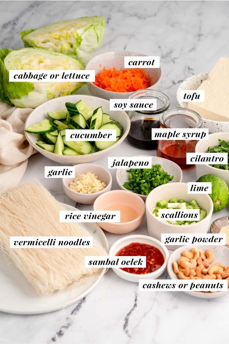 Vegan Salad Lettuce, Vegan Rice Noodle Salad, Vermicelli Recipes Healthy, Thai Vermicelli Salad, Vermicelli Noodles Recipes Salad, Asian Rice Noodle Salad, Vermicelli Recipes Vegan, Rice Vermicelli Salad, Vermicelli Noodle Soup