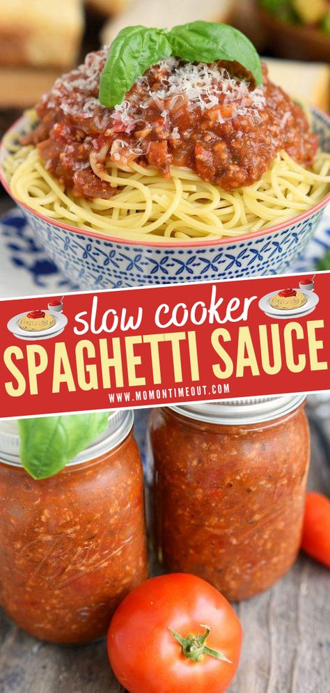 Slow Cooker Pasta Sauce, Crockpot Spaghetti Sauce, Slow Cooker Spaghetti Sauce, Homemade Spaghetti Sauce Easy, Crockpot Spaghetti, Slow Cooker Spaghetti, Sauce Spaghetti, Fresh Tomato Recipes, Homemade Spaghetti Sauce