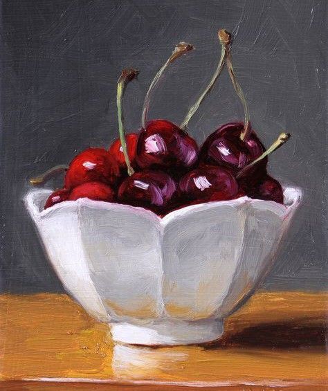 Cherries Painting, Learn Acrylic Painting, Painting Methods, Fruit Ideas, Simple Oil Painting, Painting Fruit, January 9th, Piskel Art, Acrylic Painting Inspiration