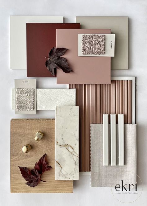 Beige Color Palette Interior Design, Physical Mood Board Interior, Office Moodboard Interior Design, Mood Boards Aesthetic Interior Design, Interior Design Sample Board, Maroon Mood Board, Bedroom Material Board, Interior Design Mood Board Color Palettes, Interior Material Palette