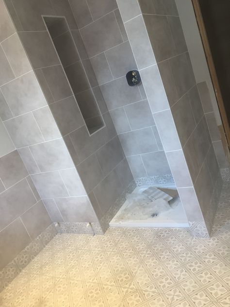 Dove Grey Bathroom, Small Bathroom Bathtub, Bathroom Grey Tiles, Tiny Attic Bathroom, Bathroom Window Dressing, Laura Ashley Mr Jones, Bathroom Shower Tiles, Bathroom Inspiration Grey, Bathtubs For Small Bathrooms