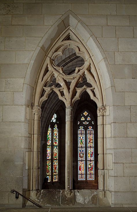 Double-Lancet Window, Also an example of foiling Toledo Cathedral, Ribbed Vault, Gothic Windows, Arch Architecture, Cathedral Windows, Gothic Church, Church Windows, Gothic Design, The Cloisters