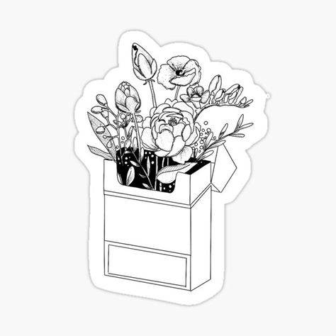 Box Sticker, Abstract Embroidery, Buy Flowers, Flower Tattoo Designs, Minimalist Tattoo, Box Design, Body Painting, Top Artists, Flower Tattoo