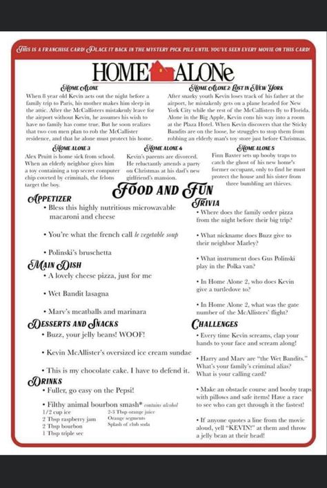 Elf Dinner Menu Ideas, Halloween Movie Dinner Theme, Christmas Movie And Dinner Ideas, Halloween Movie Themed Dinner, Christmas Movie Night Ideas, Movie Meals, Movie Treats, Family Movie Night Themes, Disney Themed Movie Night