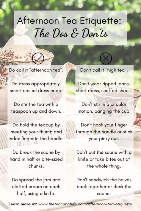 Pinkies up or pinkies down? If you're heading to a tea party, be sure to brush up on the proper afternoon tea etiquette beforehand.  Find more dos and don'ts on the blog post! Tea Party Menu, Tea Etiquette, Tea Party Sandwiches, English Tea Party, Afternoon Tea Recipes, Party Sandwiches, Dining Etiquette, High Tea Party, Etiquette And Manners