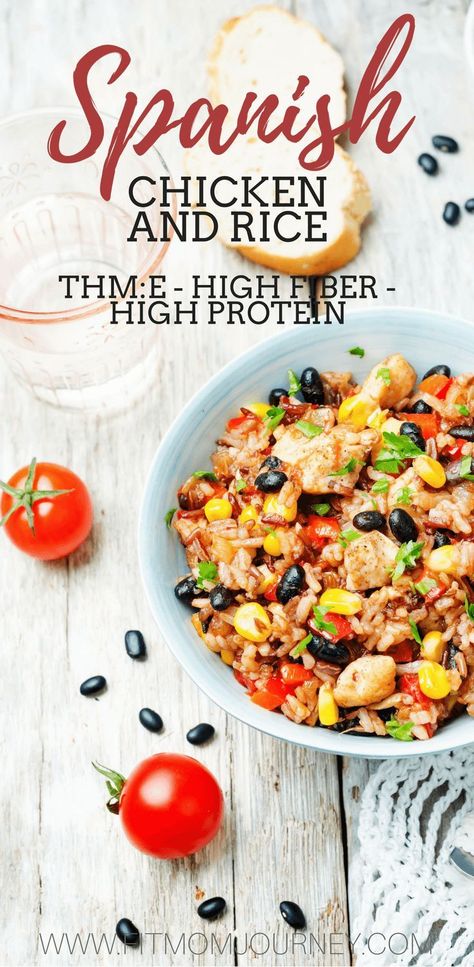 Break out your crockpot and make this hearty THM:E Trim Healthy Mama Slow Cooker Chicken and Rice. It takes less than 10 minutes to put together and will fill you up! Thm Crockpot, Slow Cooker Chicken And Rice, Thm Lunch, Thm Dinner, Trim Healthy Recipes, Trim Healthy Mama Plan, Spanish Chicken, Trim Healthy Momma, Trim Healthy Mama Recipes