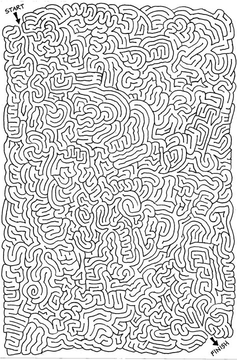 Hard Mazes, Maze Book, Maze Worksheet, Printable Mazes, Maze Design, Mazes For Kids, Maze Puzzles, Maze Game, Paper Games