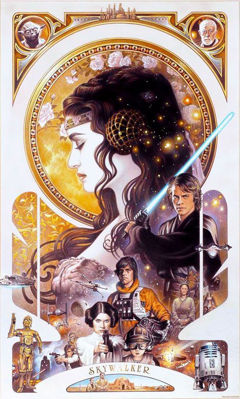 Community Post: Art Nouveau Movie Posters Good. Art Deco Movie Posters, Mara Jade, Illustration Art Nouveau, Anakin Vader, Art Nouveau Poster, Heroic Fantasy, Septième Art, Star Wars Film, Star Wars Poster