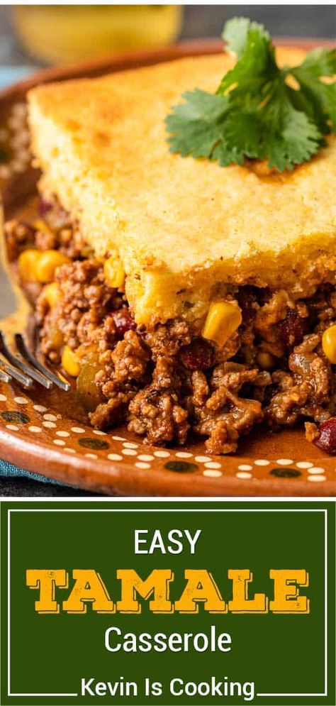 Meal With Ground Beef, Cornbread Topping, Easy Tamales, Mexican Cornbread Casserole, Tamale Pie Recipe, Jiffy Cornbread Recipes, Tamale Casserole, Tamales Recipe, Homemade Tamales