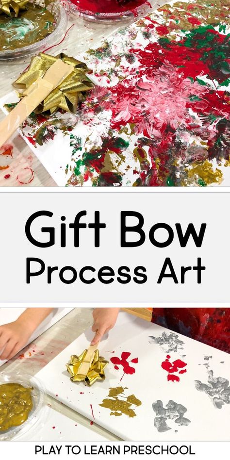 This process art project is easy to prep, requires few supplies, and is one that parents love receiving! There is so much room for creativity and imagination. Enjoy making this holiday canvas as much as we did!  #preschoolart #processart #earlyart #preschool #preK #preschoolchristmas #holiday #preschoolgift #preschoolpainting Christmas Provocations, Christmas Process Art, Christmas Gift Preschool, Process Art Preschool, Play To Learn Preschool, December Lessons, Winter Celebration, Holiday Canvas, December Crafts