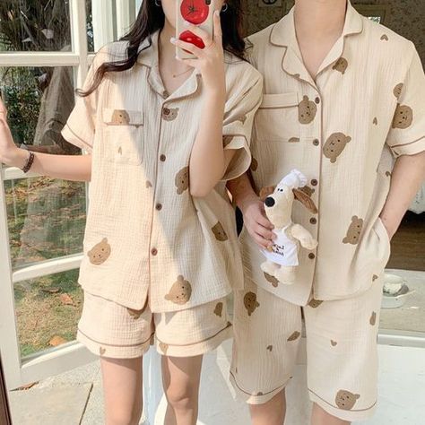 Couples Dresses Matching, Couple Set Clothes, Pajamas Shorts Outfit, Matching Couple Pajamas, Matching Pajama Set, Bff Matching Outfits, Ancient Chinese Clothing, Matching Pajama, Couple Pajamas