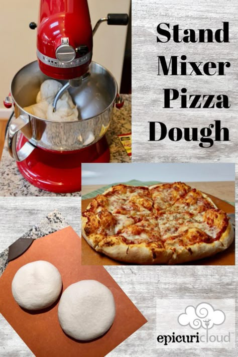 Pizza Dough Recipe Stand Mixer, Pizza Dough To Freeze, Stand Mixer Pizza Dough, Freeze Pizza, Kitchenaid Stand Mixer Recipes, Freeze Pizza Dough, Stand Mixer Recipes, Aesthetic Pizza, Pizza Dough Recipes