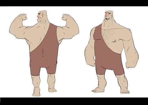 giant Giant Illustration Character Design, Gentle Giant Character Design, Muscular Character Design, Giant Character Design, King Cartoon, Three Characters, Animation Classes, Mythical Creature, Gentle Giant