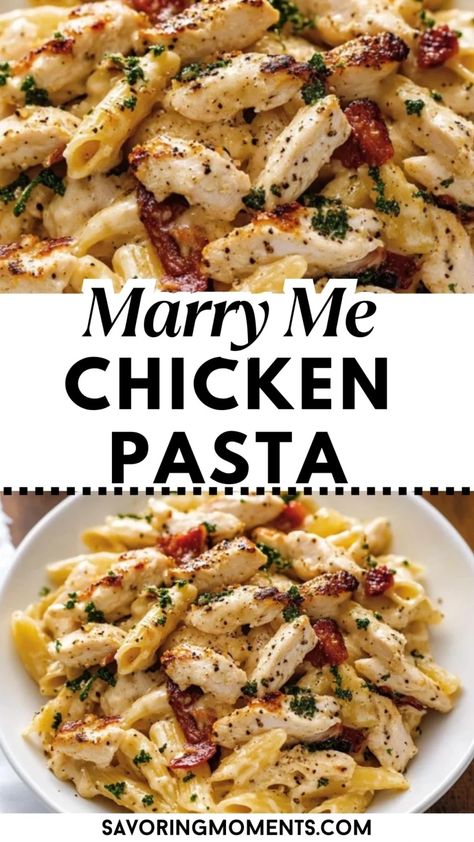 Fall in love with this creamy Marry Me chicken pasta! Juicy chicken, sun-dried tomatoes, and a rich, flavorful sauce come together with pasta to create the perfect romantic and comforting meal. #MarryMeChicken #ChickenPasta #CreamyPasta #ComfortFood #OnePotMeals #WeeknightDinners #RomanticRecipes #SunDriedTomatoes #EasyDinnerIdeas #FlavorfulMeals Chicken Farfalle Pasta Recipes, Sundried Tomato Chicken Pasta, Wings Boneless, Farfalle Pasta Recipes, Food Prep Recipes, Marry Me Chicken Pasta, Chicken Penne Pasta, Sundried Tomato Chicken, Chicken Broccoli Pasta