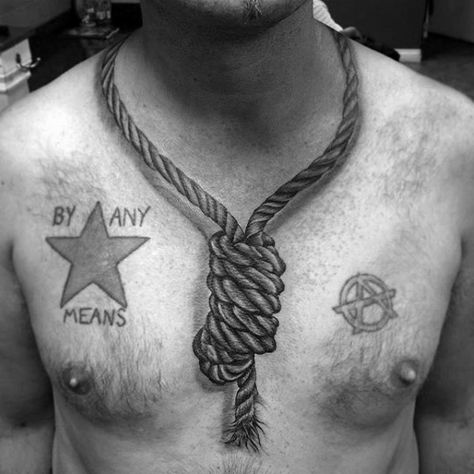 Rope Tattoo For Men, Hangmans Knot, Rope Tattoo Design, Nose Tattoo, Rope Tattoo, Best Tattoo Ideas For Men, Melbourne Tattoo, Tattoo Neck, Goth Tattoo