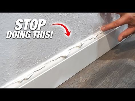 The Baseboard Caulking Secret Tips And Tricks I Wish I Knew As A DIYer! How To - YouTube Faux Thick Baseboard Trick, Caulk Trim Baseboards, Repair Baseboards And Trim, Caulking Tips Baseboards, Caulking Baseboards To Floor, Baseboard Caulking, How To Caulk Like A Pro, Caulking Tips Bathroom, Caulking Baseboards