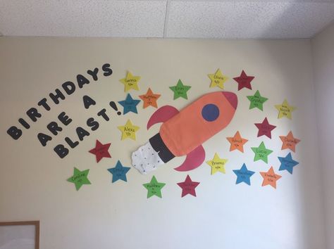 25+ best ideas about Birthday wall on Pinterest | Birthday display ... Birthday Board Ideas, Space Theme Classroom, Preschool Birthday, Birthday Board Classroom, Birthday Bulletin, Birthday Bulletin Boards, Infant Classroom, Birthday Display, Classroom Birthday