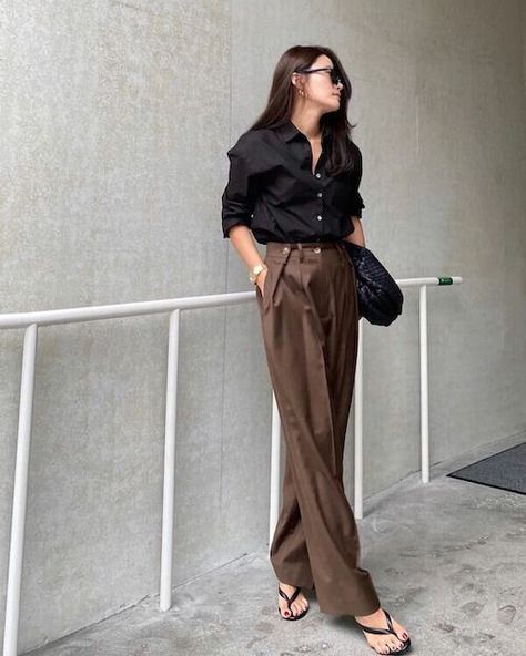 Outfits With Wide Leg Pants, Wide Leg Pants Outfit Dressy, Trousers Outfit Night Out, Brown Wide Leg Pants Outfit, Wide Leg Pants Outfit Ideas, Wide Leg Pants Outfit Summer, Wide Leg Pants Outfit Casual, Wide Leg Pants Outfit Work, Wide Pants Outfit