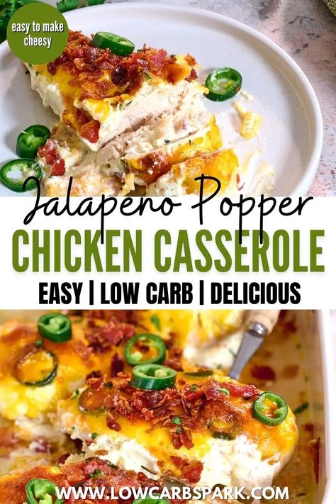 Jalepeno Chicken Casserole Keto, Jalapeno Bacon Chicken, Jalapeno Pepper Chicken Casserole, Jalapeños Popper Chicken Casserole, Dinner Ideas Jalepeno, Jalepeno Chicken Popper Casserole, Healthy Jalapeno Popper Chicken, Jalapeno Poppers Chicken Casserole, Keto Jalapeño Popper Casserole