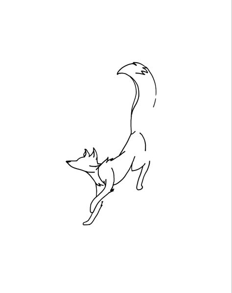 Fox Running Tattoo, Fineline Fox Tattoo, Black And White Fox Tattoo, Fox Outline Tattoo, Fine Line Fox Tattoo, Minimalist Fox Tattoo, Fox Drawing Reference, Sleeping Fox Tattoo, Simple Fox Tattoo