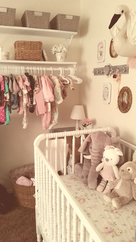 vintage baby nursery Reborn Nursery Ideas, Coquette Nursery Room, Purple Vintage Nursery, Coquette Baby Room, Marie Nursery Disney, Coquette Nursery, Baby Doll Nursery Playroom, Vintage Inspired Nursery, Vintage Baby Nursery