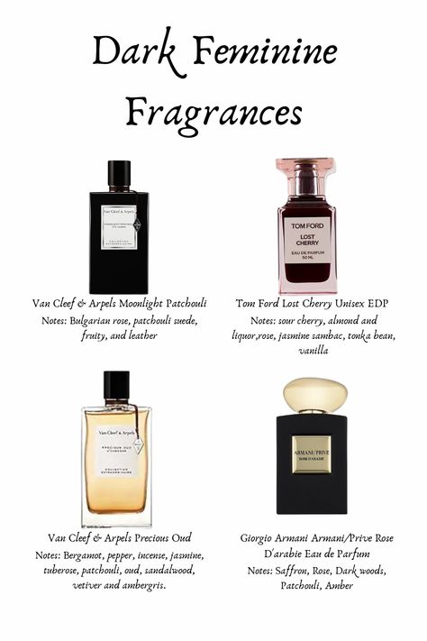 Dark Feminine Fragrance, Femme Fatale, Confident Fragrance, Elegant fragrance, Van Cleef & Arpels Fragrance, Armani FRagrance, Women Fragrance, Fragrance for Her, Date fragrance, Wedding Fragrance, Fragrance Advice. Dark Feminine Aesthetic Perfume, Dark Feminine Parfum, Good Smelling Perfume For Women, Dark Feminine Fragrance, Dark Feminine Advice, Signature Perfume For Women, Killian Princess Perfume, Dark Feminine Scents, Van Cleef Arpels Perfume